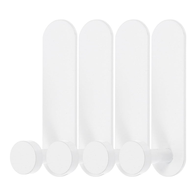 White Self Adhesive Heavy Duty Wall Hooks 4 Pack For Coats Hats Towels Storage - Image 2