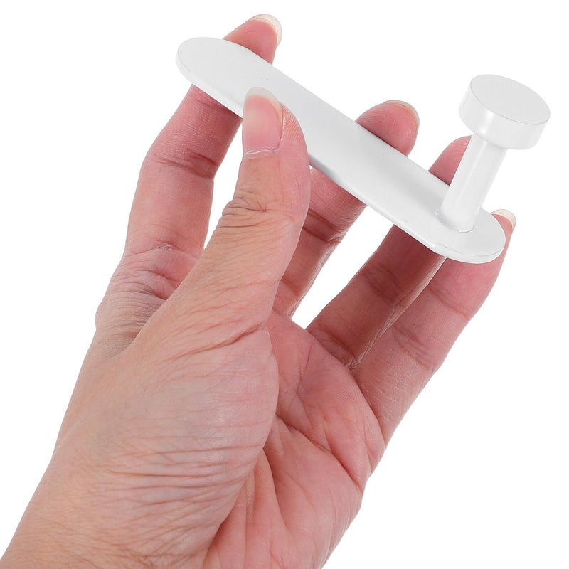 White Self Adhesive Heavy Duty Wall Hooks 4 Pack For Coats Hats Towels Storage - Image 5