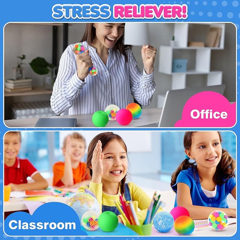 ليموستار 6 Set Squishy Sensory Stress Squeezing Balls forAdults: Best Calming Tool to Relieve Anxiety, Vent Mood and Improve Focus, Easter Basket Stuffers for Kids, Goodie Bag Stuffers - Image 4