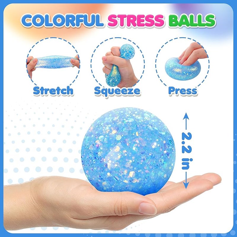 ليموستار 6 Set Squishy Sensory Stress Squeezing Balls forAdults: Best Calming Tool to Relieve Anxiety, Vent Mood and Improve Focus, Easter Basket Stuffers for Kids, Goodie Bag Stuffers - Image 3