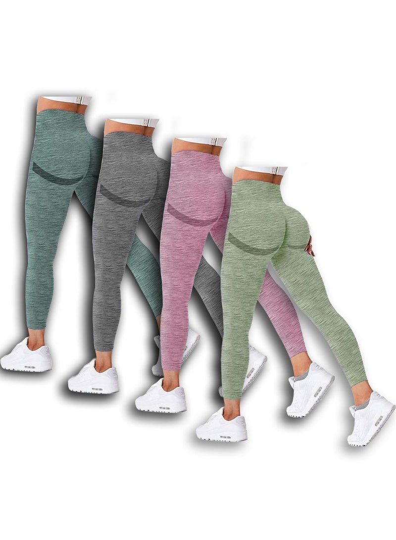 CATANES 4 Pack Of Women Seamless Legging Tummy Control High Waist Workout Gym Yoga Pants Xlarge Multicolour - Image 2