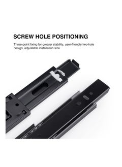 Excefore Full Extension Drawer Runners , 250 mm Kitchen Cabinet Slides Replacement Rails Guide Glides with Heavy Duty 45kg Load Capacity Side Mount Ball(Black)  - Image 2