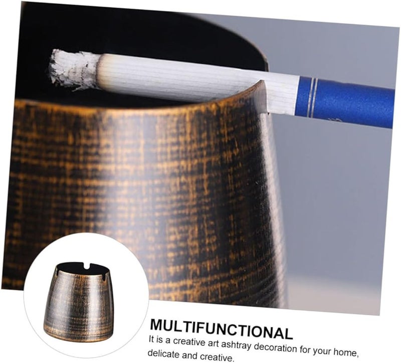 Retro Metal Ashtray with Lid for Home Bar Desktop Smoke Ash Container Decorative Ornament - Image 5