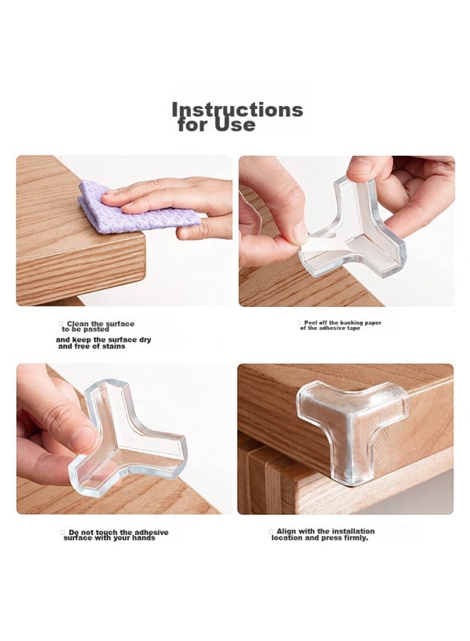 Lovebox Aibao Children's Transparent Anti-collision Corner Guards, Furniture Edge Protectors, Table Edge Protectors, 24 Pieces, S742 - Image 3
