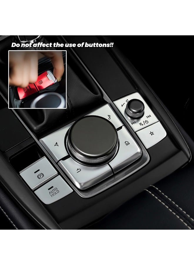 ANFOKAS 8pcs Compatible with Mazda 3 CX-30 CX-50 2025 2024 2023 2022 2021 2020 Accessories Car Center Console Cover Gears Gear Panel Gear Shift Knob Button Cover Trims -Silver - Image 2