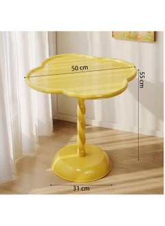 XiuWoo Widen Floral Spiral Column End Table ,Bedroom Bedside Table, Lightweight PP Home Corner Table, Small Home Multifunctional Leisure Table,White  - Image 5