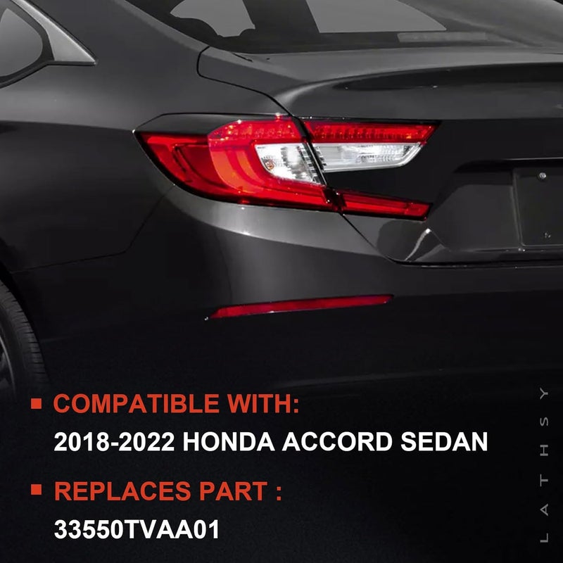 Lathsy Tail Light for 2018-2022 Honda Accord Sedan - Outer Left Driver Side Replacement - Image 2