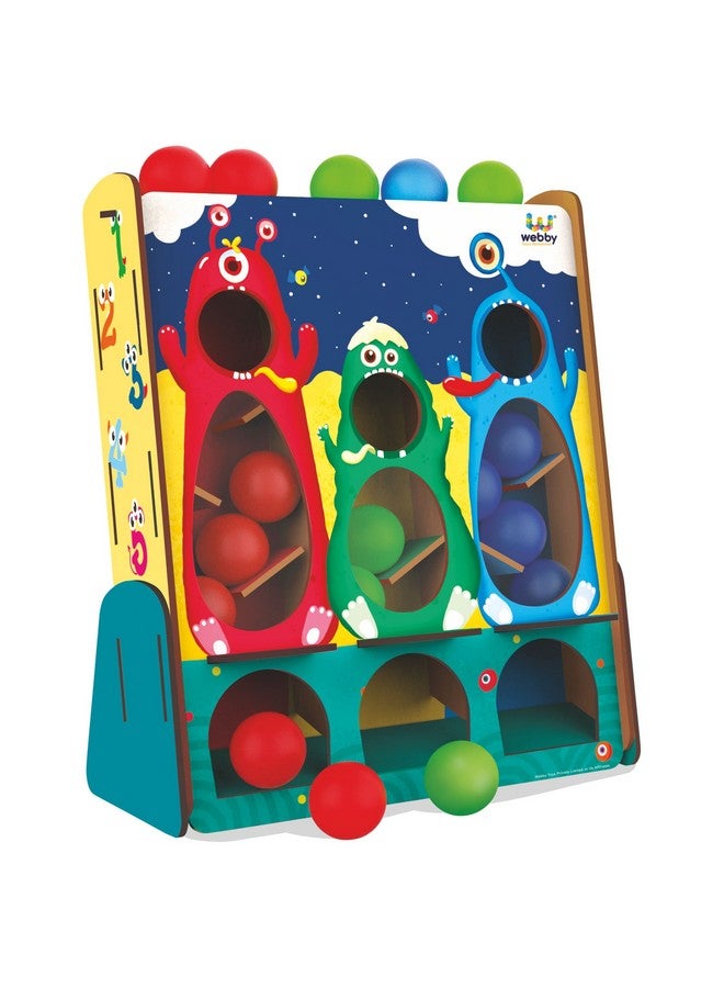 Webby DIY Wooden Hungry Monster Feed Game with Story Book for Toddlers | Kids - Image 1