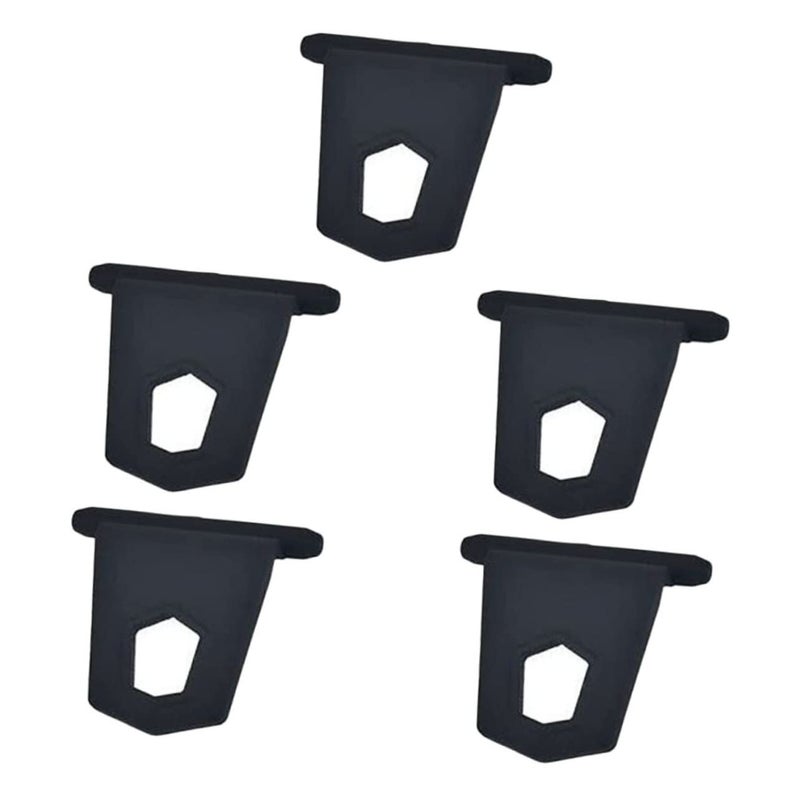 5Pcs Black Rubber Awning Hook Rings For RV Camper Motorhome Lightweight Easy Use - Image 2