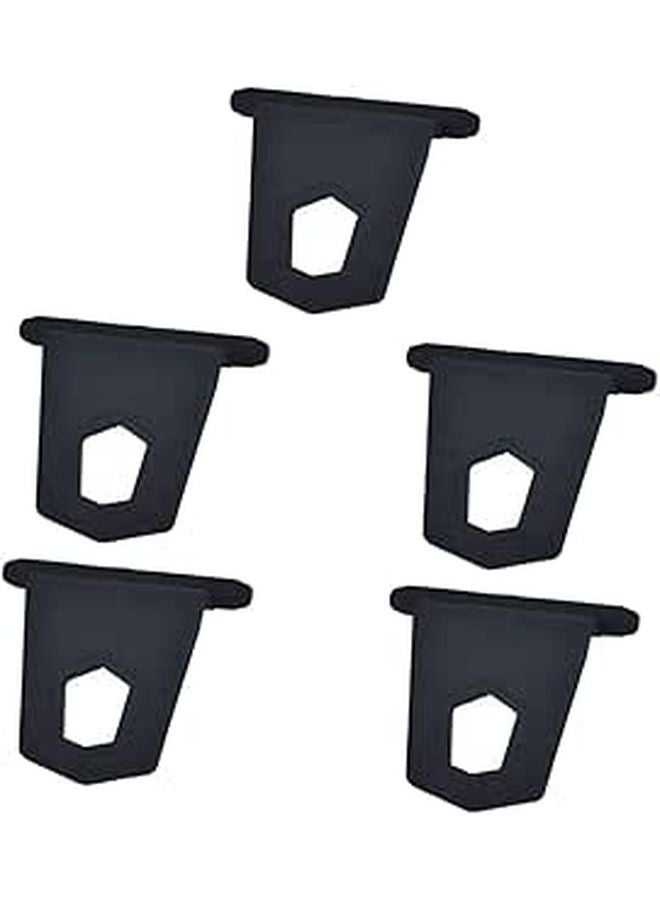 5Pcs Black Rubber Awning Hook Rings For RV Camper Motorhome Lightweight Easy Use - Image 1