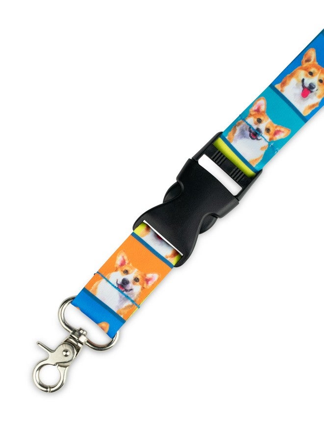 Limeloot Corgi Wide Lanyard with Breakaway, Release Buckle, and Flat Ring - Image 2