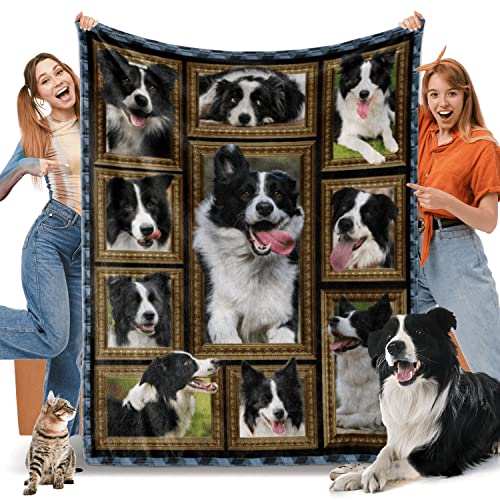 Gautamy Border Collie Blanket for Women & Men, Gifts for Dog Lovers, Soft Cozy Lightweight Warm Flannel Blanket & Throw for Sofa & Living Room Decor, 60" x 80" Twin Size - Image 1