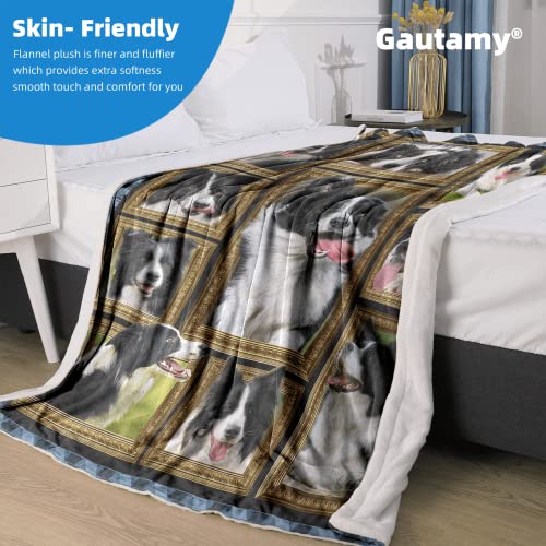 Gautamy Border Collie Blanket for Women & Men, Gifts for Dog Lovers, Soft Cozy Lightweight Warm Flannel Blanket & Throw for Sofa & Living Room Decor, 60" x 80" Twin Size - Image 2
