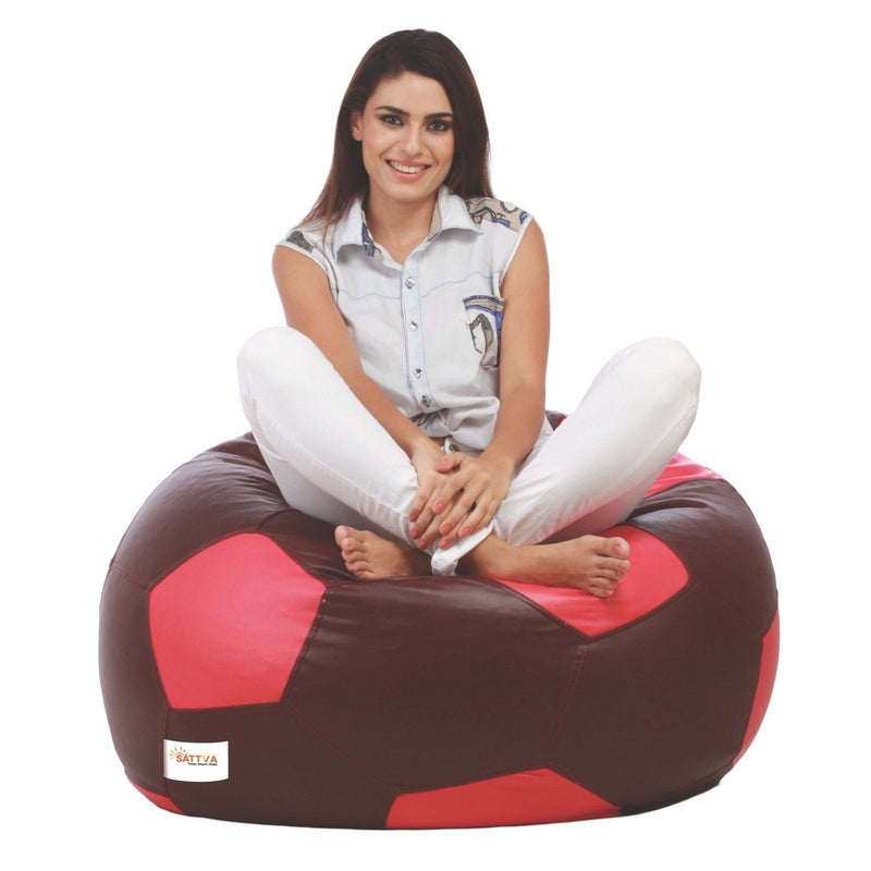 SATTVA Classy.Elegant.Stylish Sattva Football XXXL Bean Bag Cover Without Beans Dual Colour Maroon and Pink 