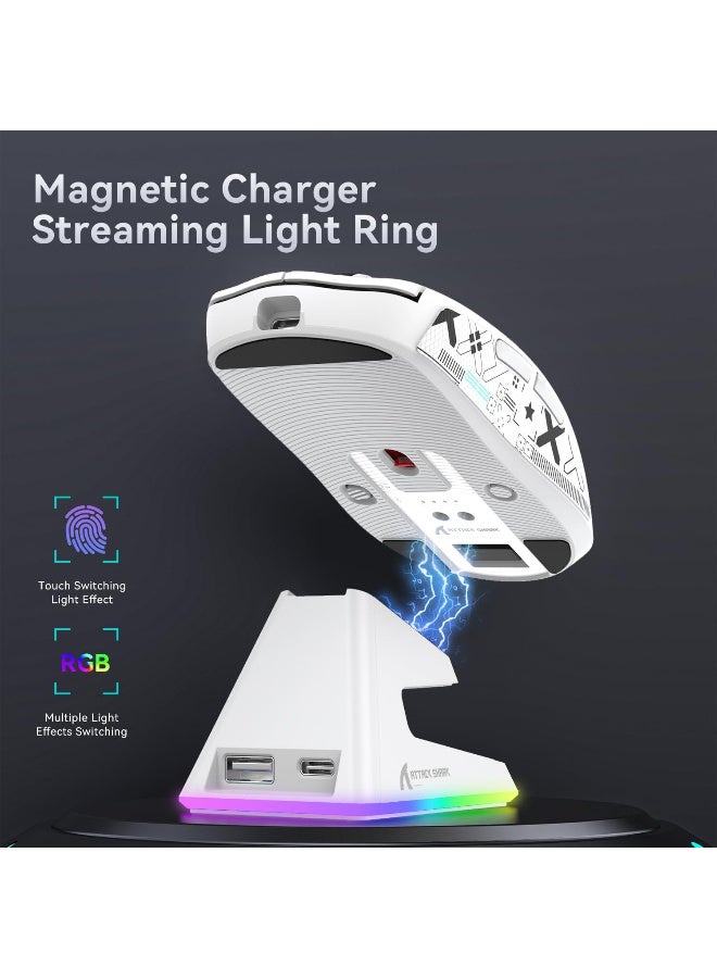 هجوم القرش X6 Lightweight Wireless Gaming Mouse with Anti Slip Mouse Grip Tape, Self Adhesive Design Elastics Refined Side Grips Sticker Sweat Resistant Pads/Anti Sweat Paste, Cut to Fit - Image 2