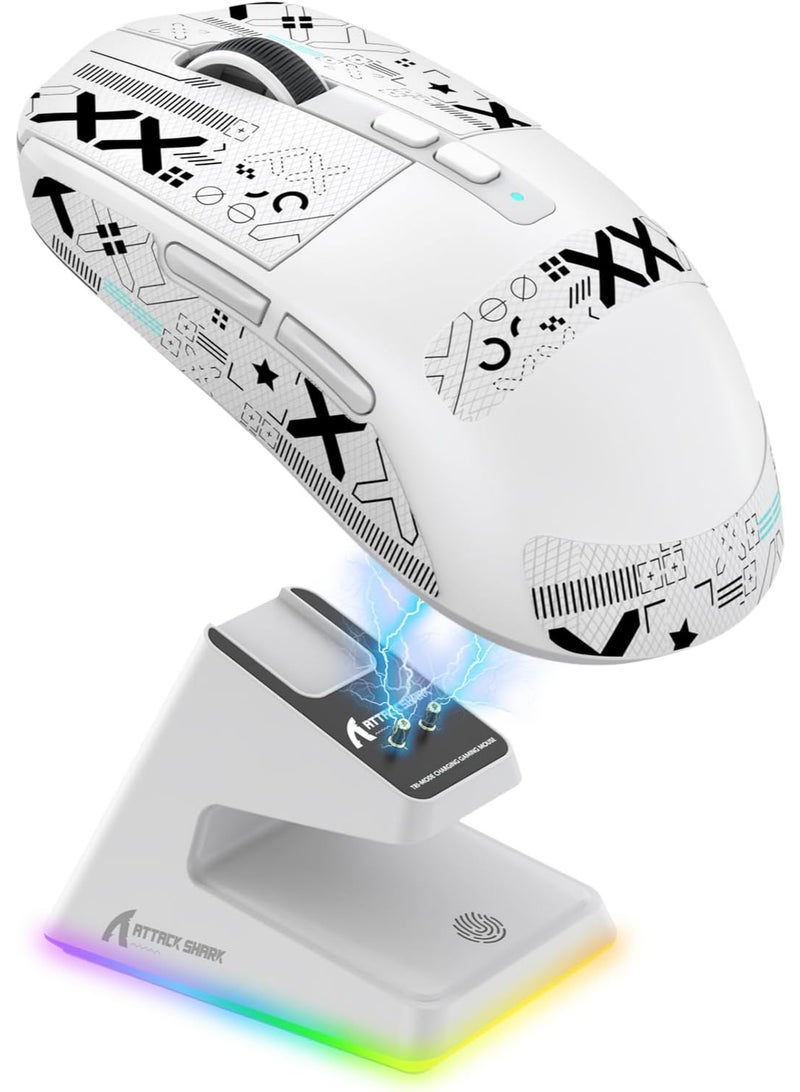 هجوم القرش X6 Lightweight Wireless Gaming Mouse with Anti Slip Mouse Grip Tape, Self Adhesive Design Elastics Refined Side Grips Sticker Sweat Resistant Pads/Anti Sweat Paste, Cut to Fit - Image 1