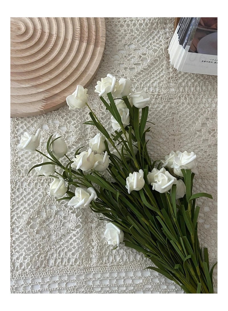 FridayIn 3 Pieces Artificial Flower Rose Bouquet Home Office Decor Valentine's Day Gift - Image 4