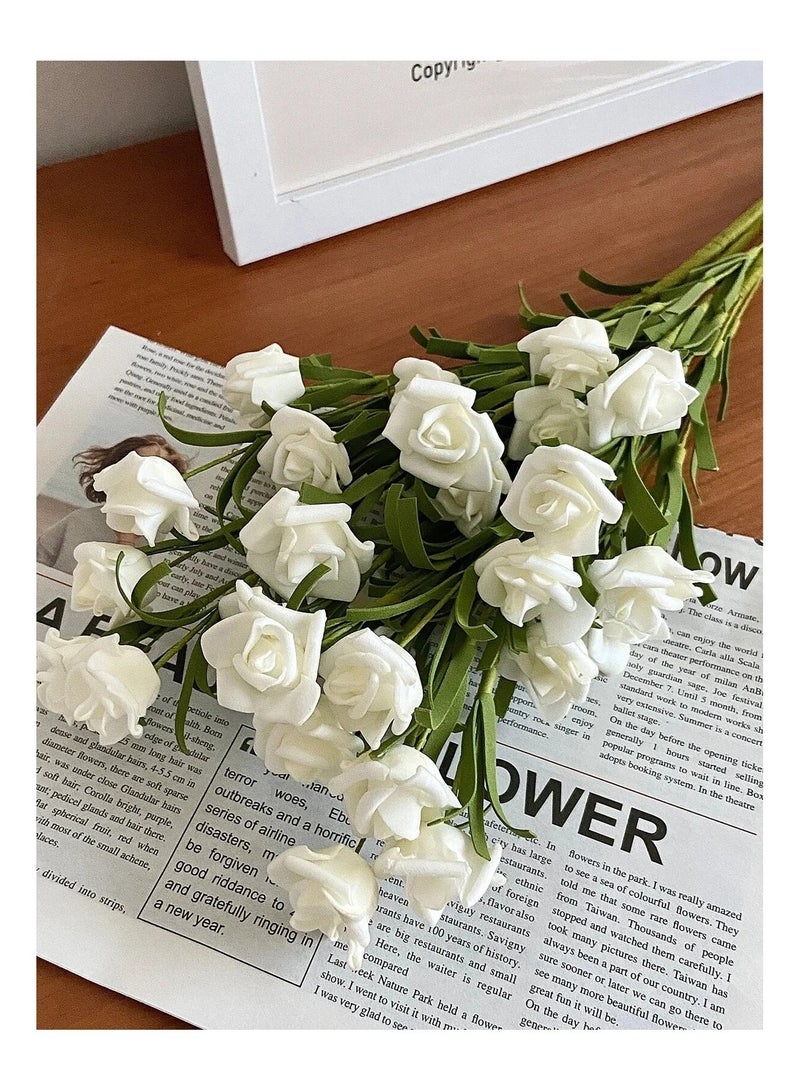 FridayIn 3 Pieces Artificial Flower Rose Bouquet Home Office Decor Valentine's Day Gift - Image 1