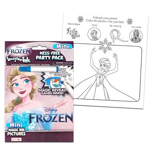 Bendon Disney Frozen Imagine Ink Coloring Book Set for Kids 12 Pack NoMess Magic Ink Coloring Books Featuring Elsa and Anna Frozen Party Favors Bundle - Image 5