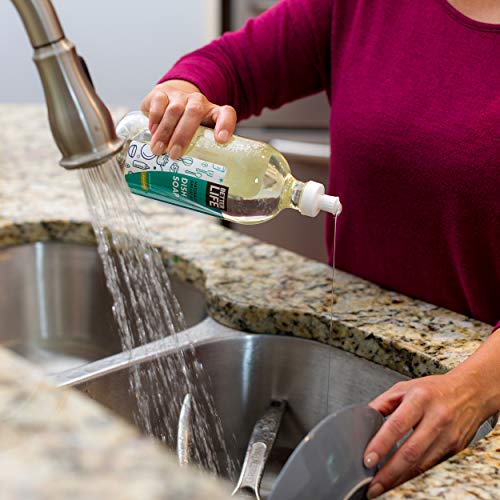 Better Life Dish Soap - Liquid Dishwashing Soap with Vitamin E and Aloe for Home & Kitchen Sink - No Gloves Required Kitchen Soap for Sensitive Skin - 22oz Lemon Mint - Image 4
