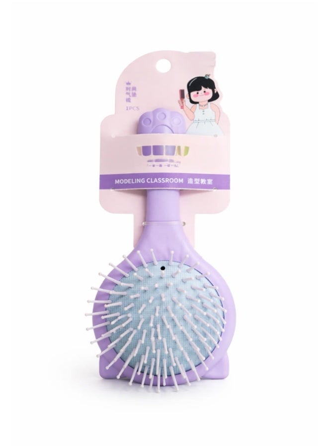 Crazy Boss Title: 2-in-1 Cat Ear Hair Brush with Mirror - Portable Mini Travel Detangling Brush for Girls - Image 1