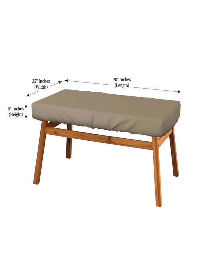 Covers & All Rectangle Table Top Cover 12 Oz - Customize Your Cover with Any Size - 100% Weather Resistant Outdoor Table Cover with Air Pocket and Elastic for Snug Fit (5" H x 70" W x 35" D, Beige) - Image 2