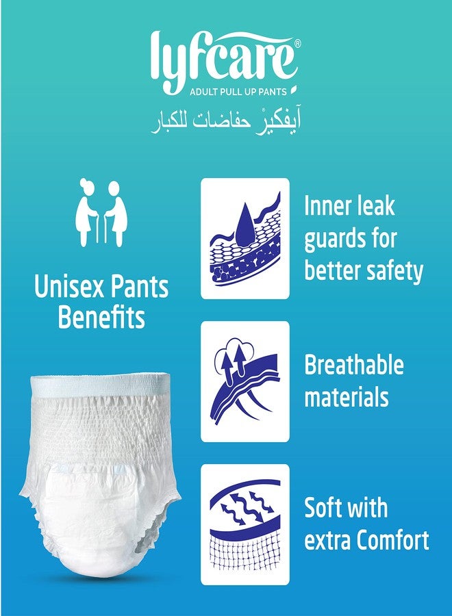 Lyfcare Adult Diapers Medium Size (M) - 20 Units (Pack of 2) | Unisex Diapers Pants Style | Waist (60-85 cm) | Wetness Indicator, Super Absorb, 360° Protection & 0% Leakage | For Men & Women - Image 4