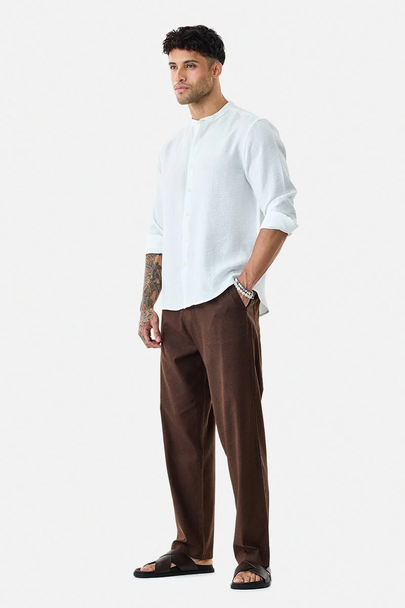 SNITCH Brown Relaxed Fit Drawstring Pants for Men | Best Price UAE