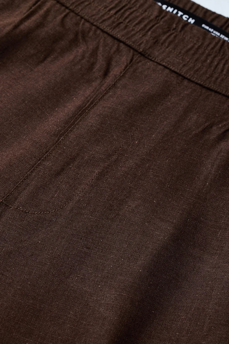 SNITCH Brown Relaxed Fit Drawstring Pants for Men | Best Price UAE