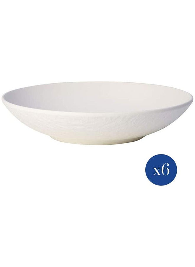 Villeroy & Boch 6-Piece Manufacture Rock Blanc Flat Bowl  - Image 1