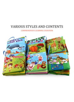 Generic Original Direct Sales 6-style Baby Cloth Book Tear-proof Bb Baby Cloth Book Early Education Toy Cloth Book-Color:6 Pieces (each 5 Pages And 10 Sides) Weight 165g  - Image 1