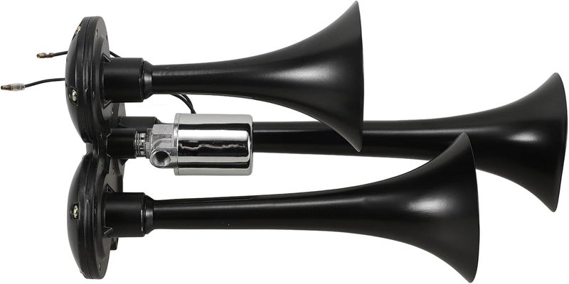 VOSAREA Train Horn Kit Triple Trumpets Air Horn 12/24v with M8 Air Nozzle for Trucks Pickup Cars Super Loud Exterior Replacement - Image 1