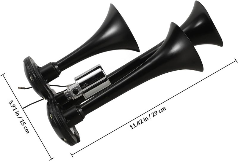 VOSAREA Train Horn Kit Triple Trumpets Air Horn 12/24v with M8 Air Nozzle for Trucks Pickup Cars Super Loud Exterior Replacement - Image 2