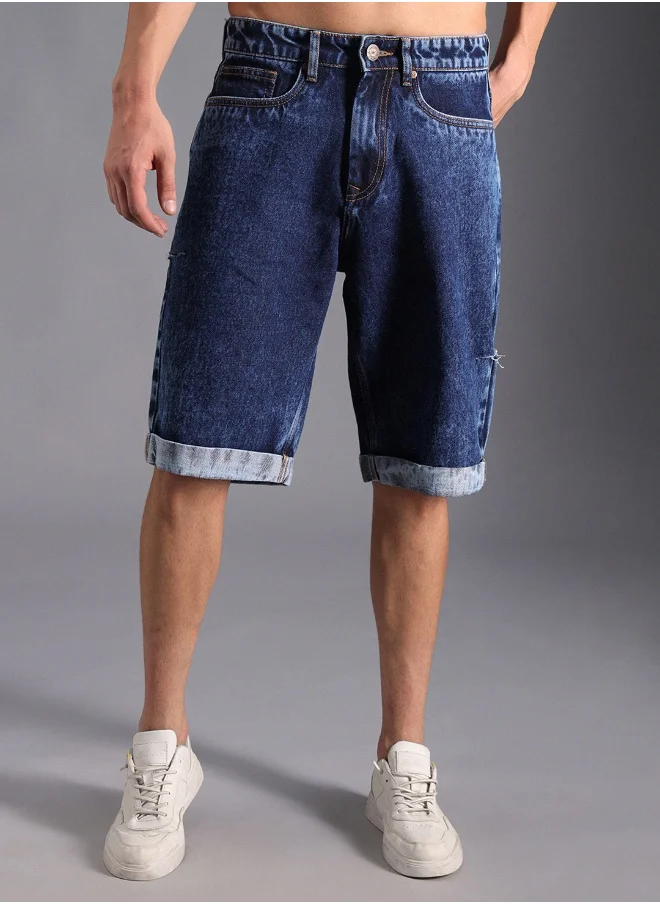 HIGH STAR Men Indigo 2 Shorts