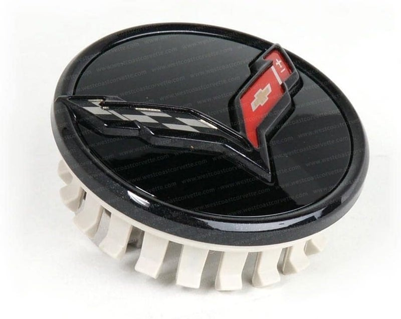 Davies Corvette West Coast Corvette C7 Stingray GM Center Cap with Crossed Flags Logo - Carbon Flash Black - Image 2