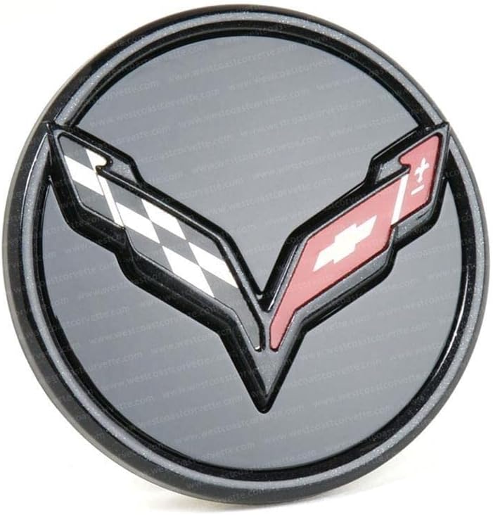 Davies Corvette West Coast Corvette C7 Stingray GM Center Cap with Crossed Flags Logo - Carbon Flash Black - Image 3