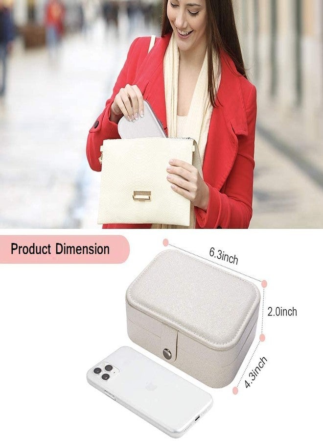 GALV Jewellery Organiser PU Leather Magnetic Buckle Portable Storage Box Case with Dividers Container for Rings, Earrings, Necklace Home Organizer - Image 2