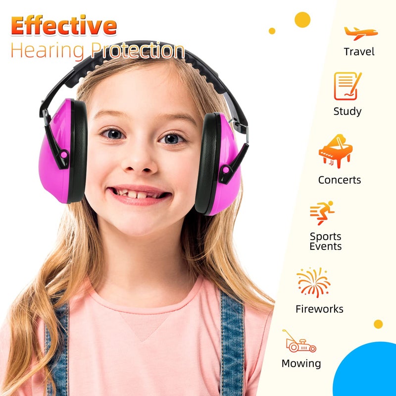 MelonArt Kids Ear Protection Ear Muffs Noise Cancelling Headphones for Kid Toddler Adult Autism Sensory, 27dB Noise Reduction Earmuffs Hearing Safety for Shooting Monster Truck Concert Fireworks - Image 3