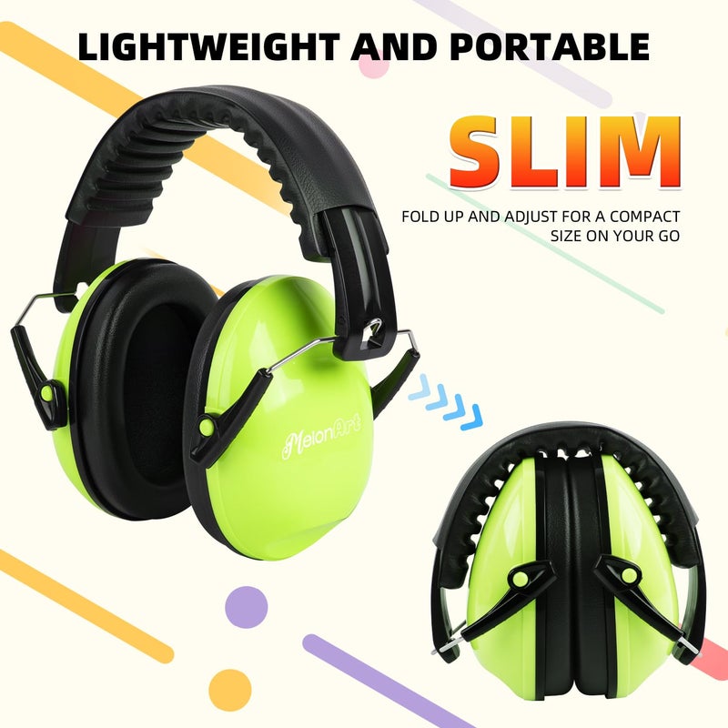 MelonArt Kids Ear Protection Ear Muffs Noise Cancelling Headphones for Kid Toddler Adult Autism Sensory, 27dB Noise Reduction Earmuffs Hearing Safety for Shooting Monster Truck Concert Fireworks - Image 5