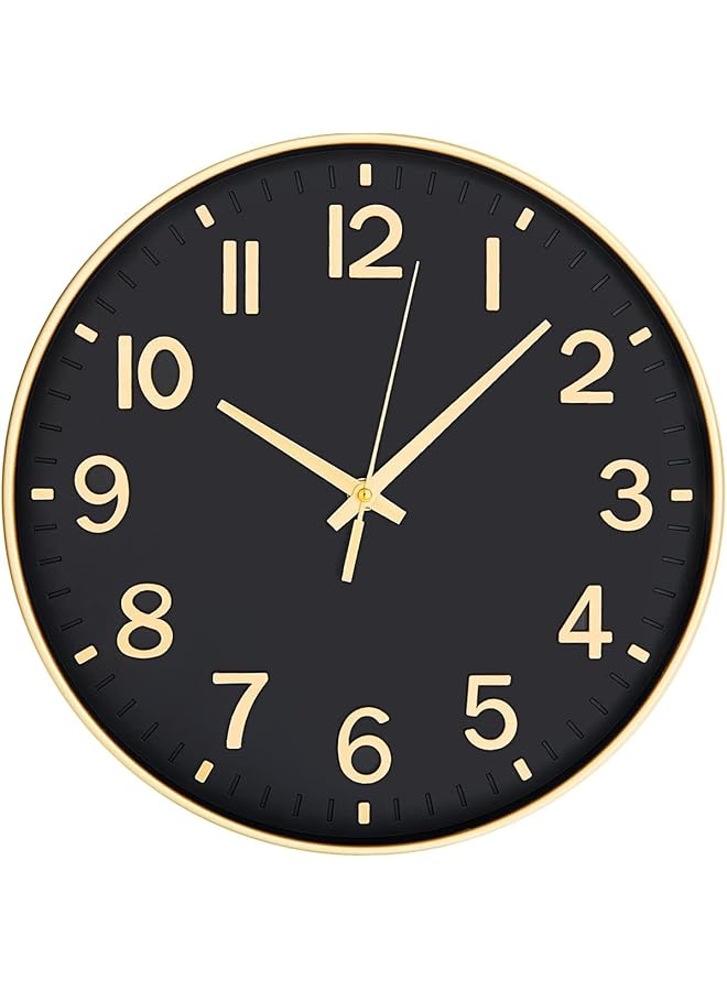 The Bros 12" Wall clock Silent Quartz movement Non-ticking Battery Operated Decorative Clocks, Modern Round Clock - Image 1