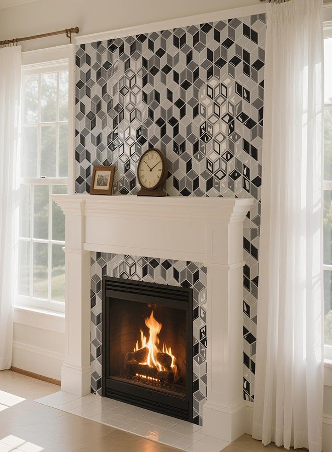 Art3d 10-Sheet Peel and Stick Backsplash Tiles, 12x12 Inch Self-Adhesive 3D Wall Tiles for Kitchen, Bathroom, Countertop - Thickened Waterproof Design (White & Black) - Image 3