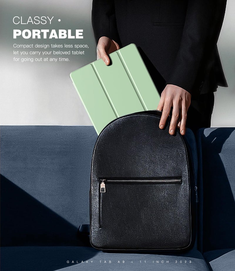 EDNITA Smart Case Cover for Samsung Galaxy Tab A9+/A9 Plus 11 Inch 2023, Slim Lightweight Stand Hard Back Shell Protective Cover for Galaxy Tab A9+ Tablet (Mint Green) - Image 4