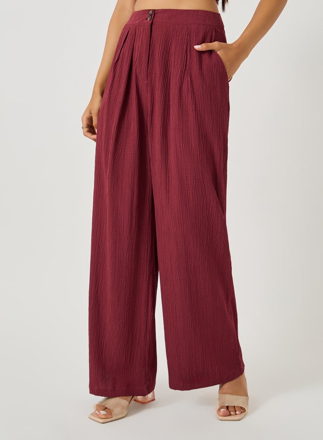 Styli Textured Wrap Tie-Up Top and Pants Co-Ords  - Image 5