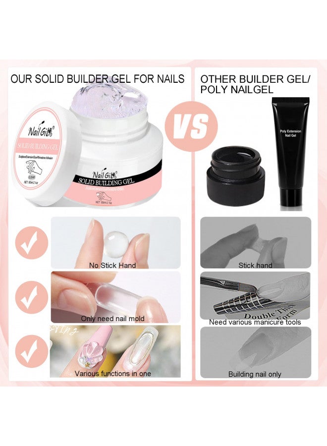 NAIL GIL NAILGIL Solid Builder Gel For Nails, 2.1oz Large Capacity 3D Gel Nail Art Sculpture Non-Sticky Hand Clear Extension Gel Sock Off UV LED with 3D Silicone Mold Salon DIY at Home  - Image 5