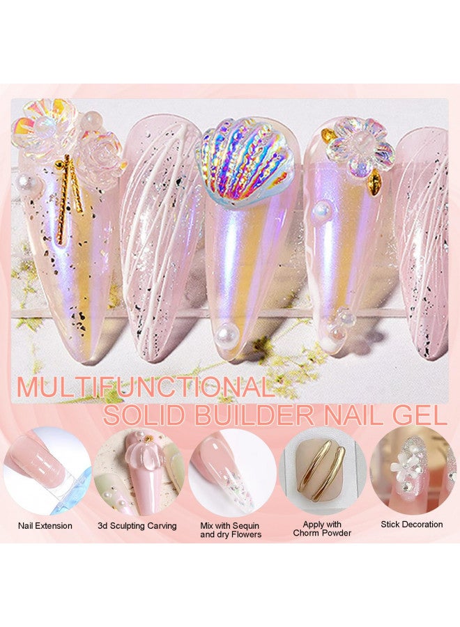 NAIL GIL NAILGIL Solid Builder Gel For Nails, 2.1oz Large Capacity 3D Gel Nail Art Sculpture Non-Sticky Hand Clear Extension Gel Sock Off UV LED with 3D Silicone Mold Salon DIY at Home  - Image 2