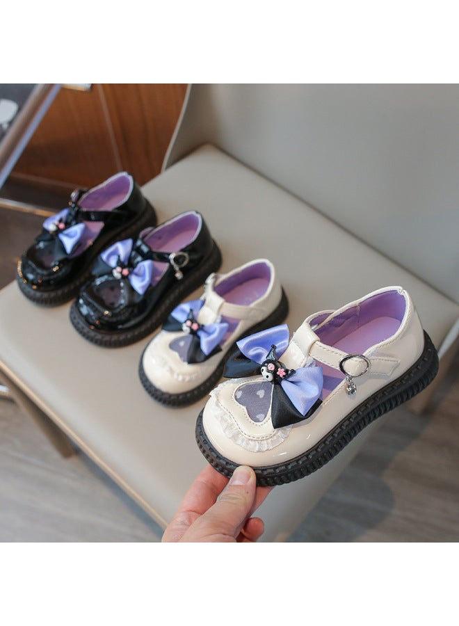 Girl's Leather Shoes Children's Fashion Princess Shoes New Style Girls Soft-soled Bean Shoes Bow Fashion Flats Trendy - Image 3