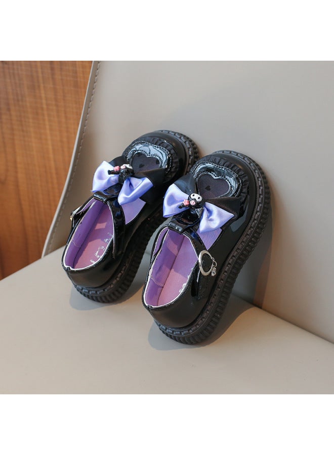 Girl's Leather Shoes Children's Fashion Princess Shoes New Style Girls Soft-soled Bean Shoes Bow Fashion Flats Trendy - Image 4