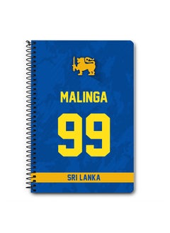Stylizedd Designer A5 Spiral Notebook Memo Notepad Journal Player - Lasith Malinga, Jersey Number -99 (With Logo)  - Image 1