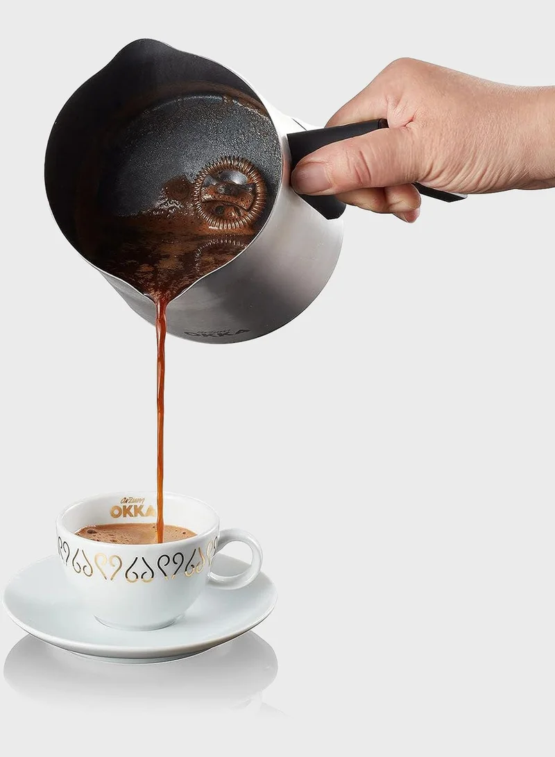 arzum okka Rich Automatic Turkish Coffee, Milk Drinks & Different Hot Beverages Maker, Stainless Steel Pot With Mixer