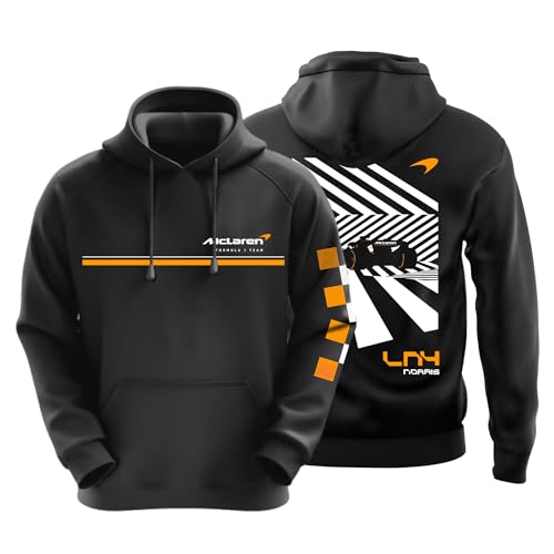 DUDEME : Motorsport Hoodie LN4 Unisex Sweatshirt for Car Enthusiast 100% Cotton Hooded Neck Regular Fit Formula One Black - Image 2